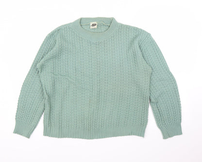 Womens UK Size L Preworn Green Pullover Jumper