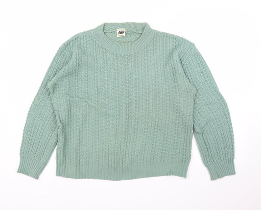 Womens UK Size L Preworn Green Pullover Jumper