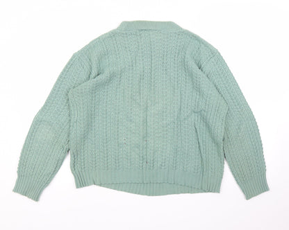 Womens UK Size L Preworn Green Pullover Jumper