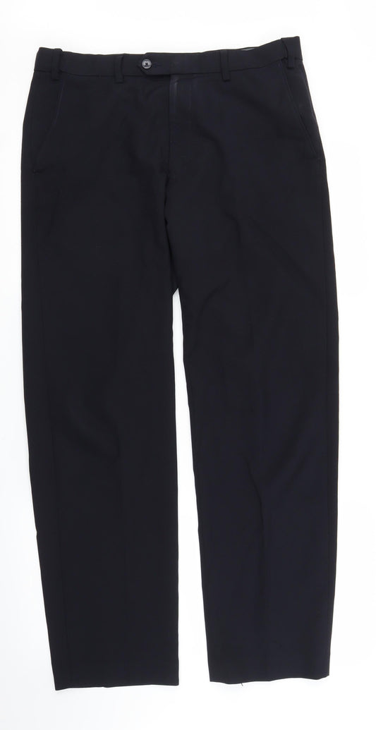 M&S Mens Blue   Trousers  Size 34 in L31 in