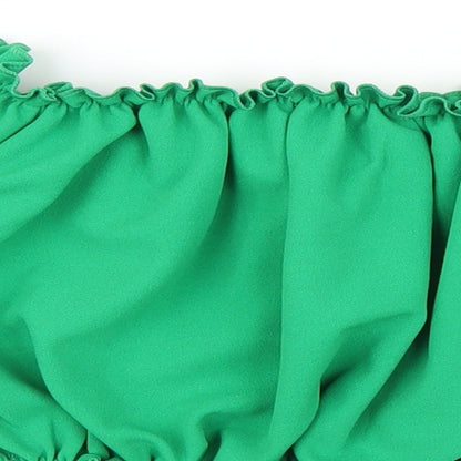 Womens UK Size 8 New Look Green Cropped Blouse