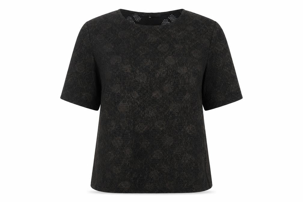 Womens UK Size 12 Classic Black Basic T-Shirt