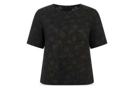 Womens UK Size 12 Classic Black Basic T-Shirt