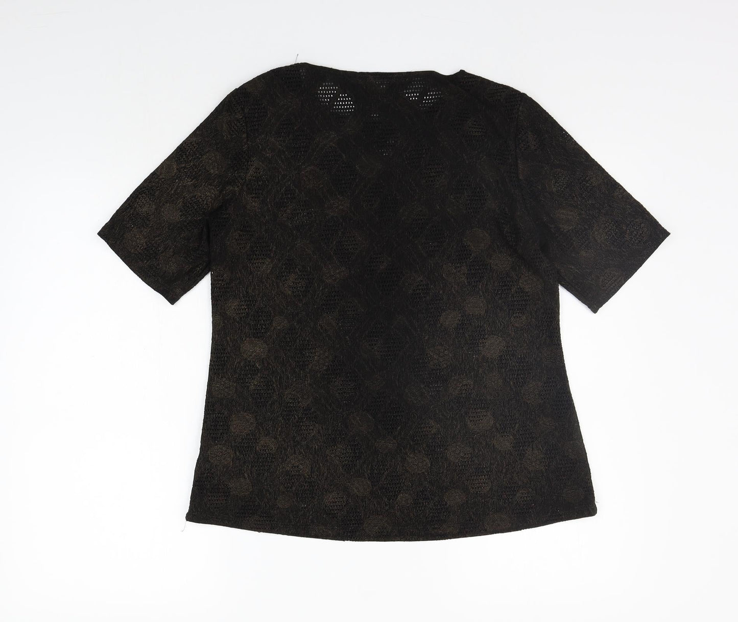 Womens UK Size 12 Classic Black Basic T-Shirt