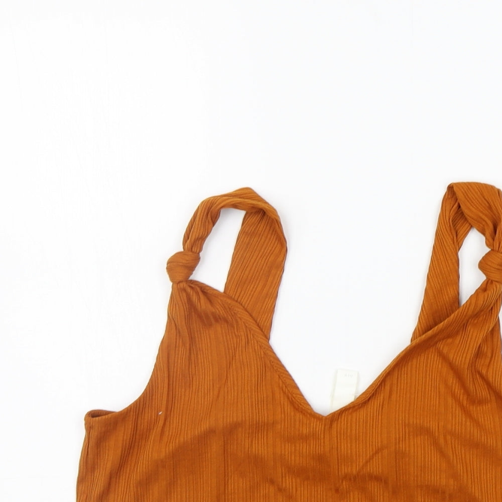 Womens UK Size M H&M Orange Basic Tank