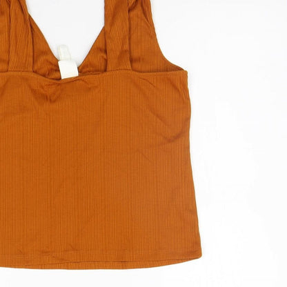 Womens UK Size M H&M Orange Basic Tank