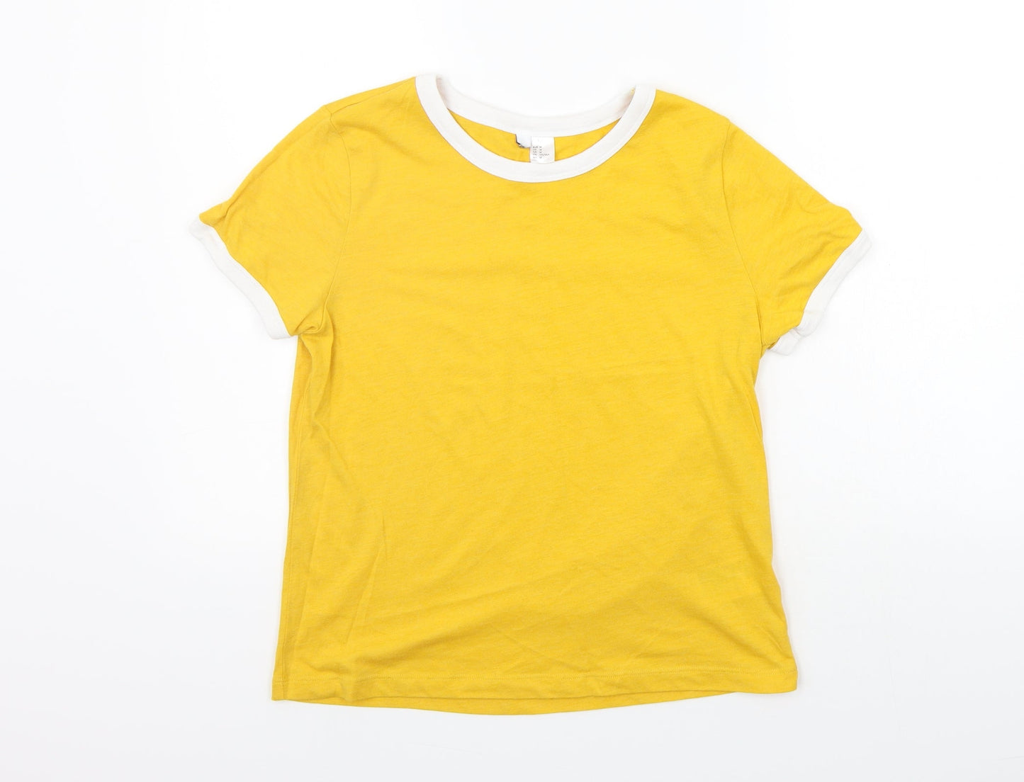 Womens UK Size M Divided Yellow Basic T-Shirt