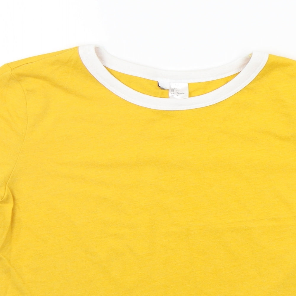 Womens UK Size M Divided Yellow Basic T-Shirt