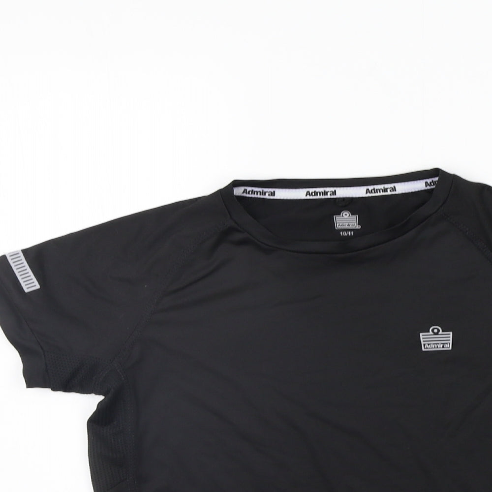 Admiral Girls Black   Basic T-Shirt Size 10-11 Years