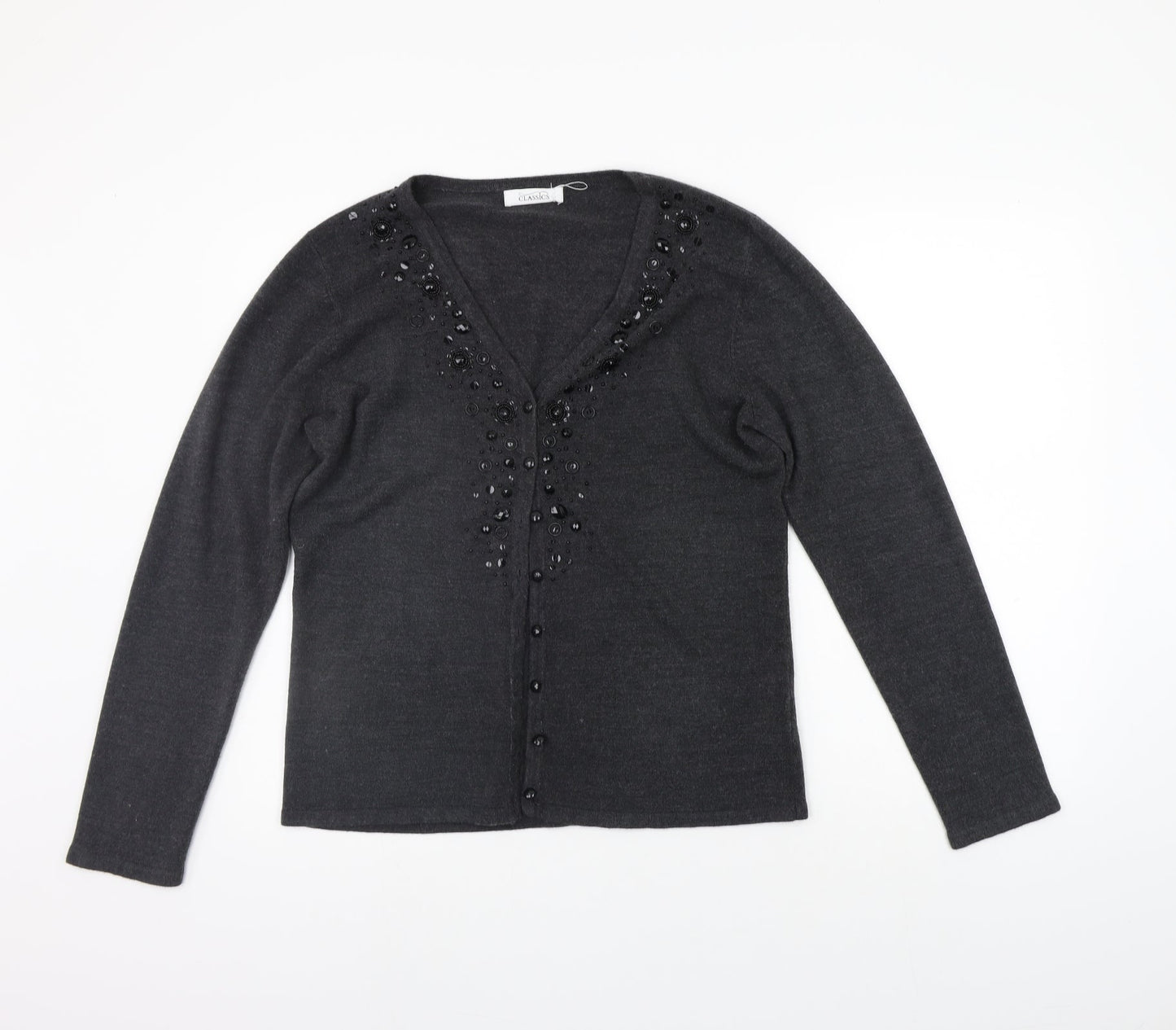 BHS Womens Grey   Cardigan Jumper Size 14