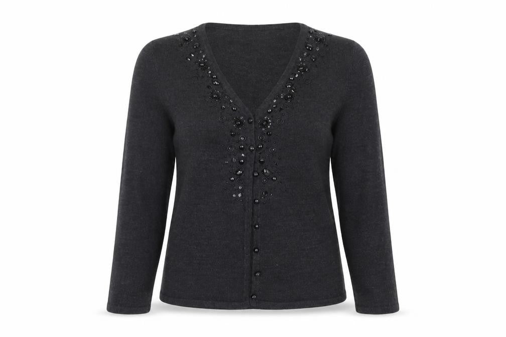 Womens UK Size 14 BHS Grey Cardigan Jumper