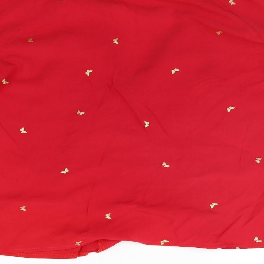 Grace & Mila Womens Red    Button-Up Size S