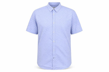Mens UK Size XL George Blue  Button-Up Short Sleeve Casual Shirt