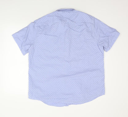 George Mens Blue Geometric   Button-Up Size XL