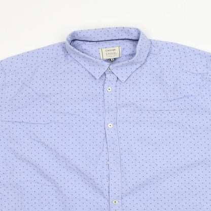 George Mens Blue Geometric   Button-Up Size XL
