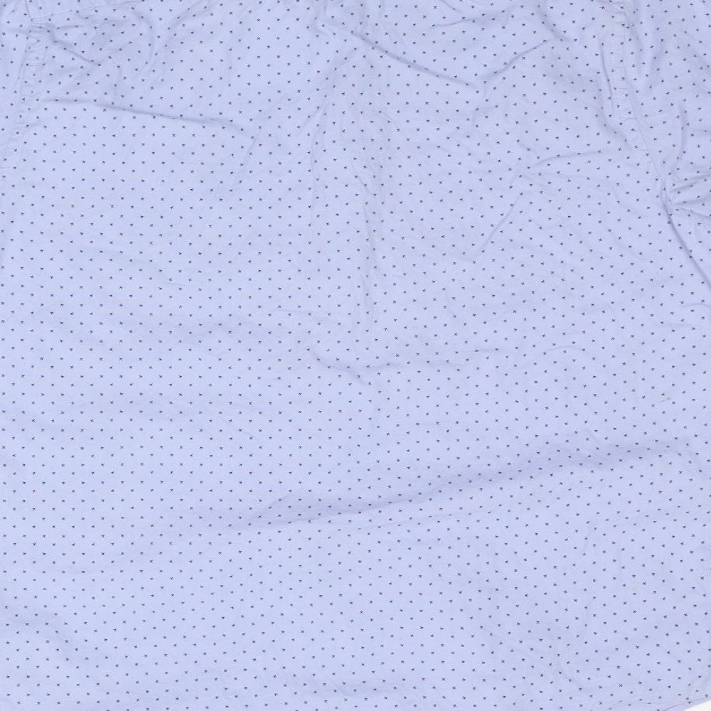 George Mens Blue Geometric   Button-Up Size XL