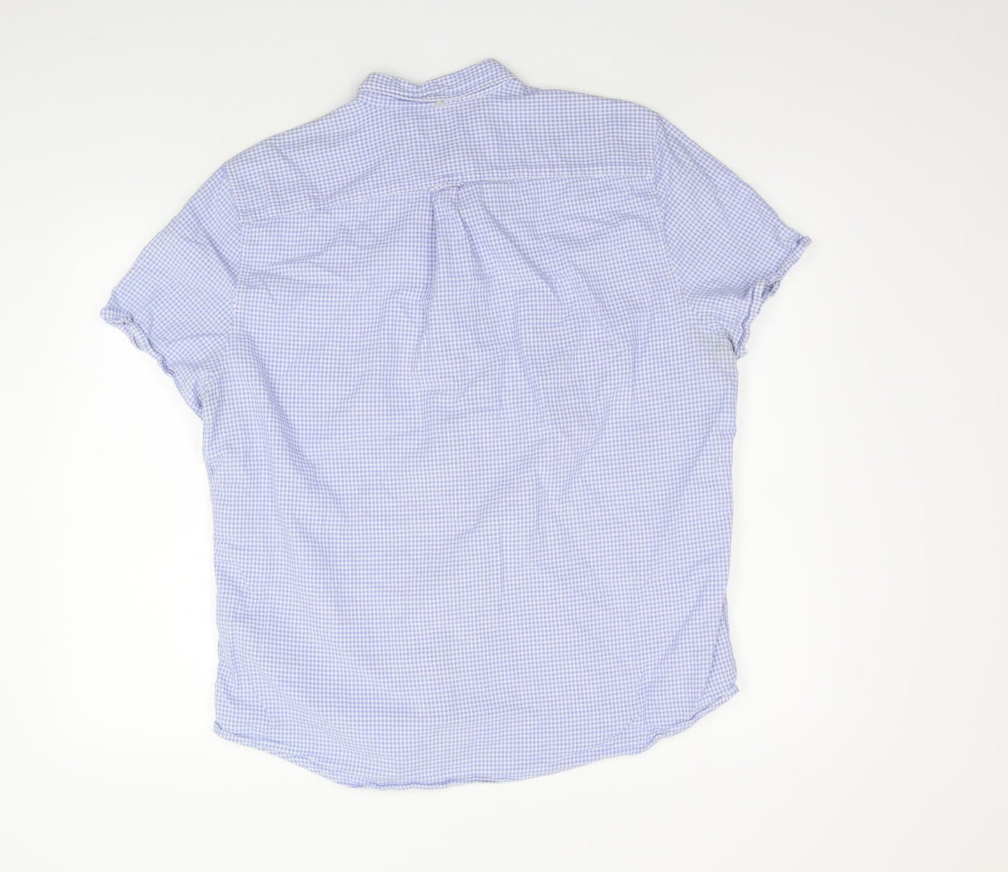 Mens UK Size XL NEXT Blue  Button-Up Short Sleeve Casual Shirt