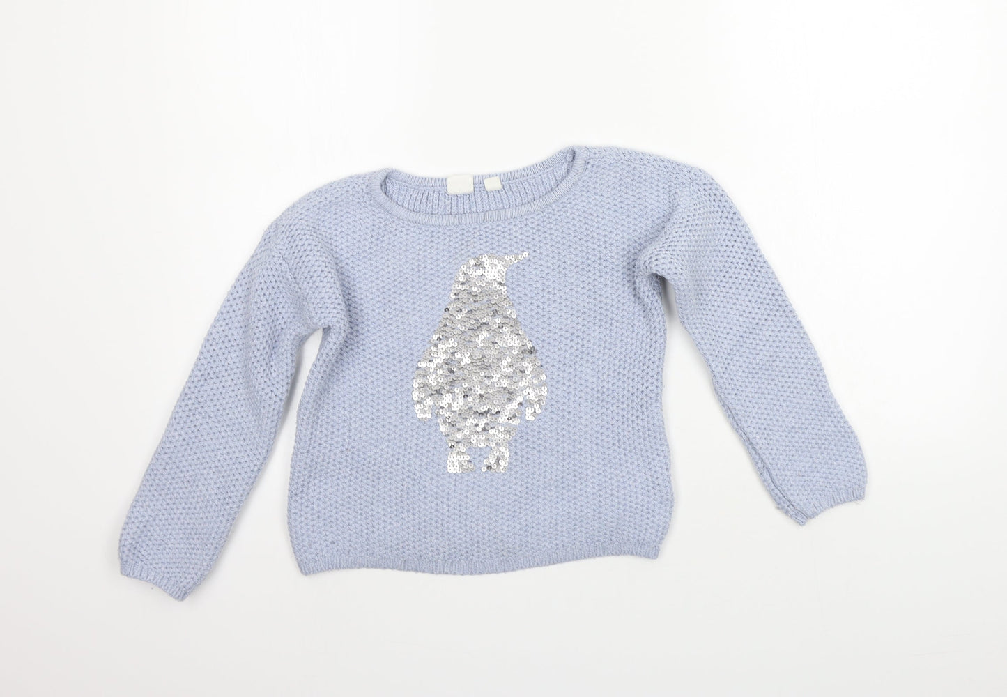 Gap Girls Blue   Pullover Jumper Size M  - SEQUIN