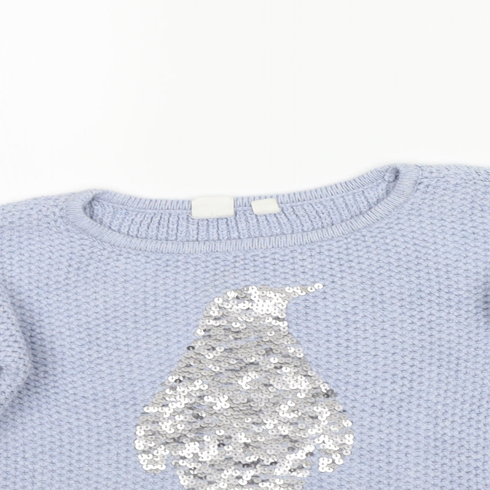 Gap Girls Blue   Pullover Jumper Size M  - SEQUIN