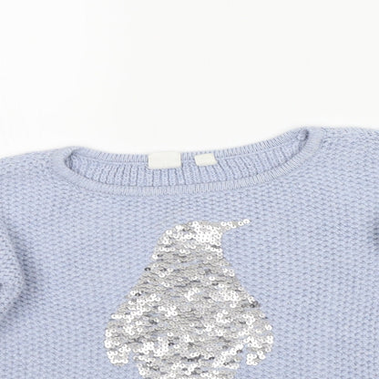 Gap Girls Blue   Pullover Jumper Size M  - SEQUIN