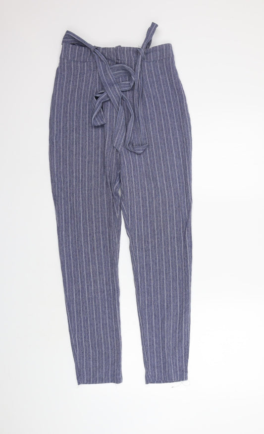 Nasty Gal Womens Blue Striped  Trousers  Size 8 L26 in