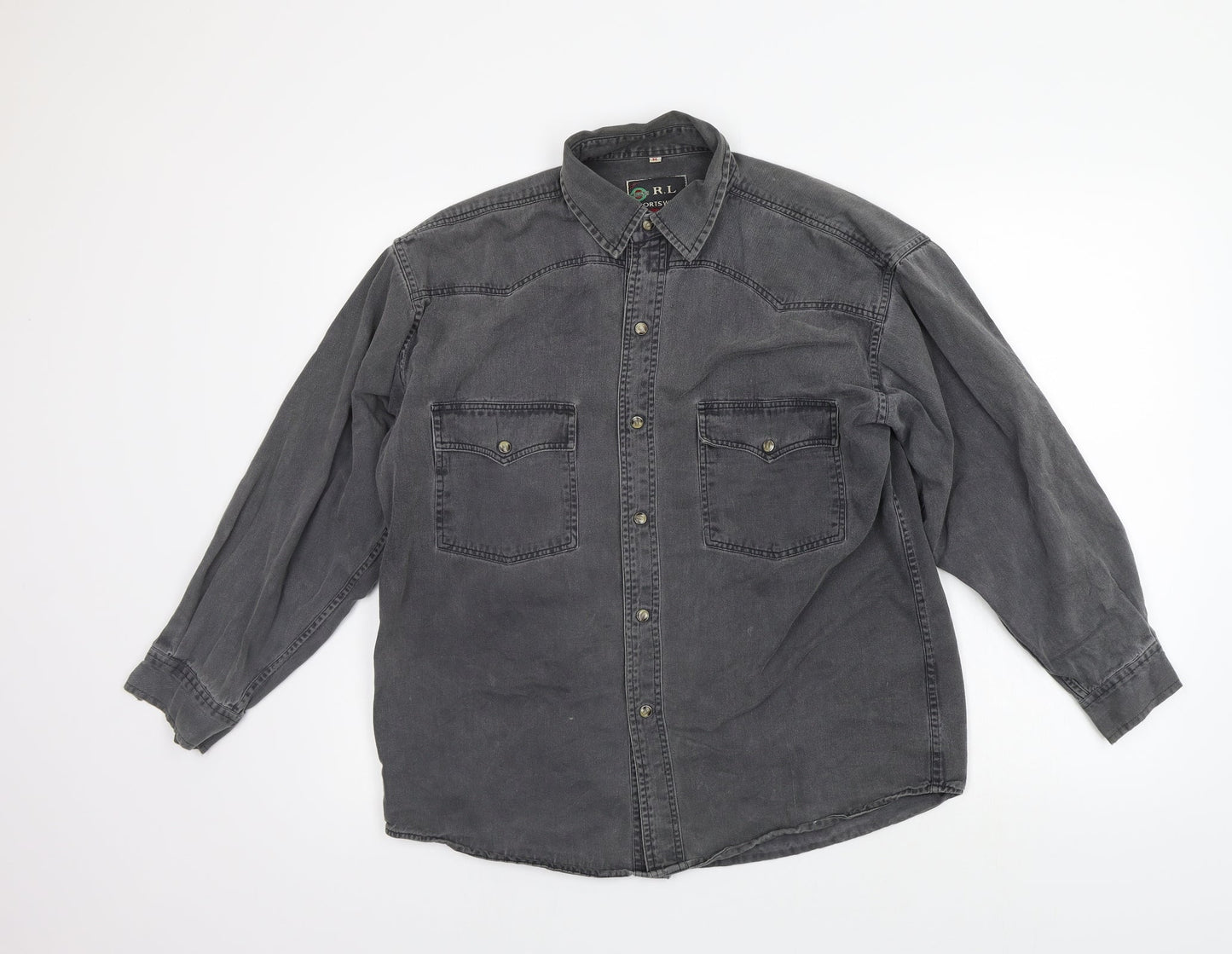 RL sportswear Mens Grey    Button-Up Size M