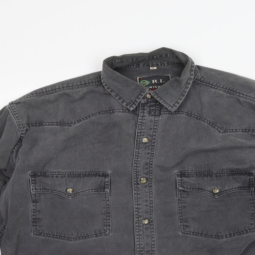 RL sportswear Mens Grey    Button-Up Size M