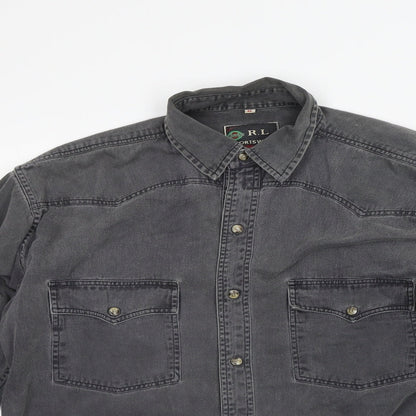 RL sportswear Mens Grey    Button-Up Size M