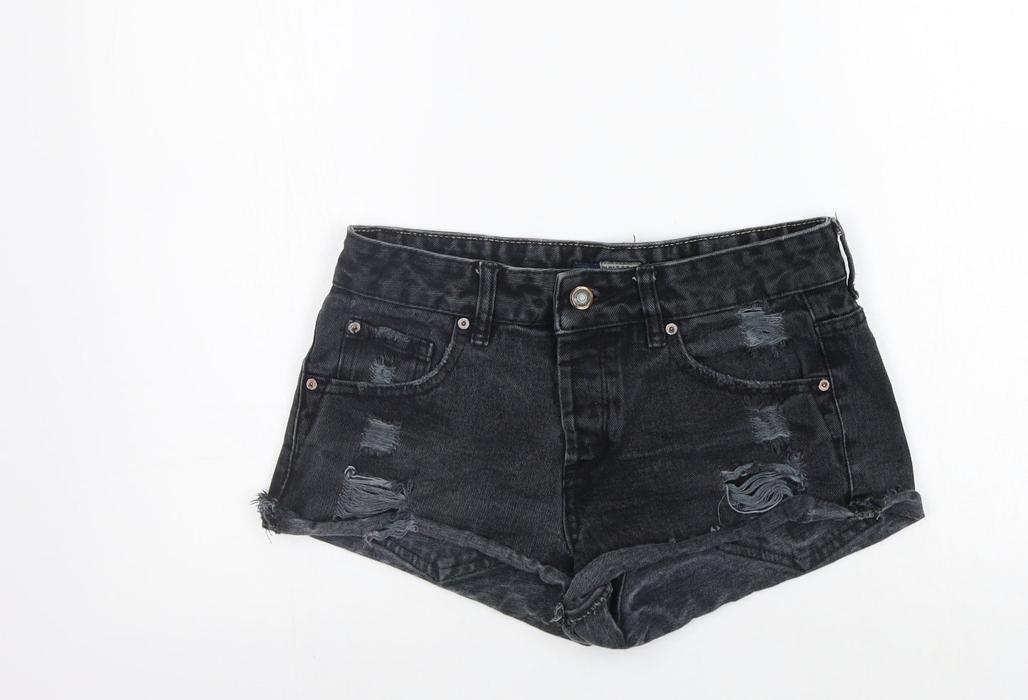 Pull&Bear Womens Grey   Cut-Off Shorts Size 8