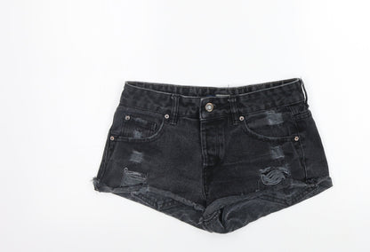 Pull&Bear Womens Grey   Cut-Off Shorts Size 8