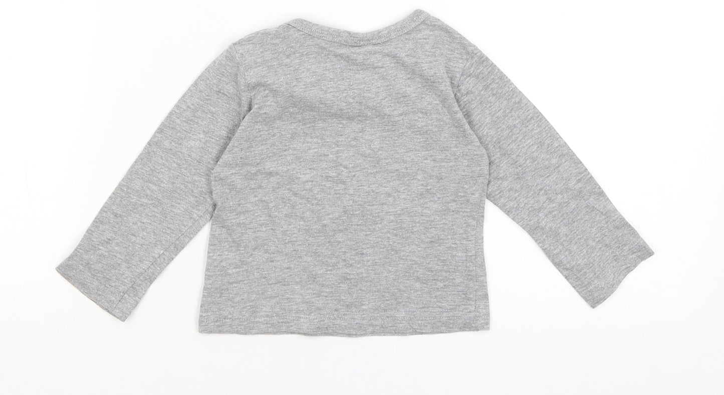 Aardvark Baby Grey   Basic T-Shirt Size 3-6 Months  - Smile Be Happy