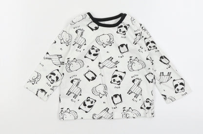 George Baby White   Basic T-Shirt Size 3-6 Months  - Animals