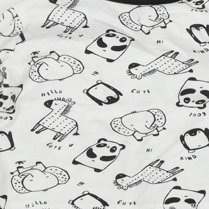 George Baby White   Basic T-Shirt Size 3-6 Months  - Animals