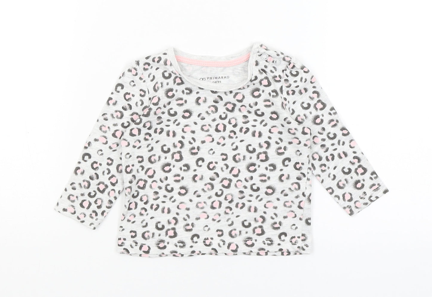 Primark Baby Grey Animal Print  Basic T-Shirt Size 3-6 Months