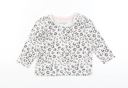 Primark Baby Grey Animal Print  Basic T-Shirt Size 3-6 Months
