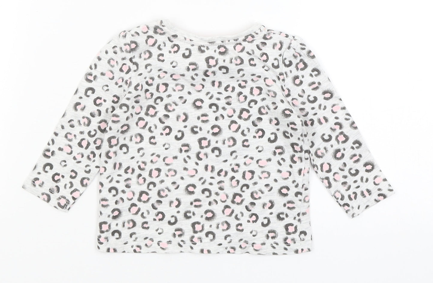 Primark Baby Grey Animal Print  Basic T-Shirt Size 3-6 Months