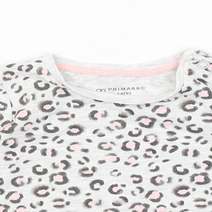 Primark Baby Grey Animal Print  Basic T-Shirt Size 3-6 Months