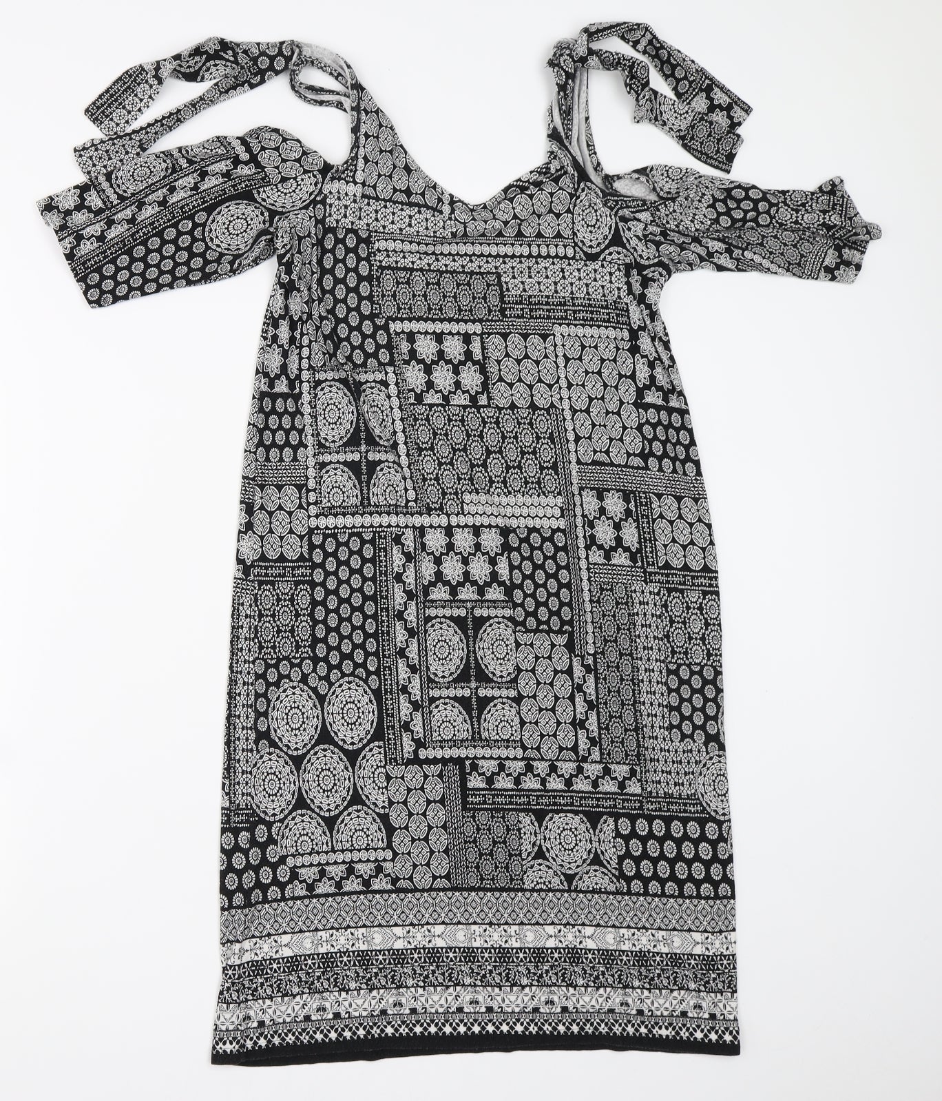 George Womens Black Geometric  Bodycon  Size 8