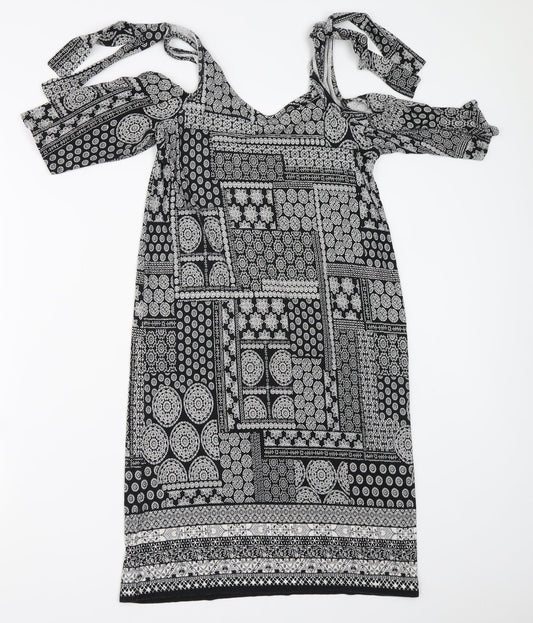 George Womens Black Geometric  Bodycon  Size 8