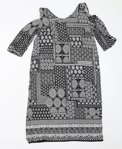 George Womens Black Geometric  Bodycon  Size 8