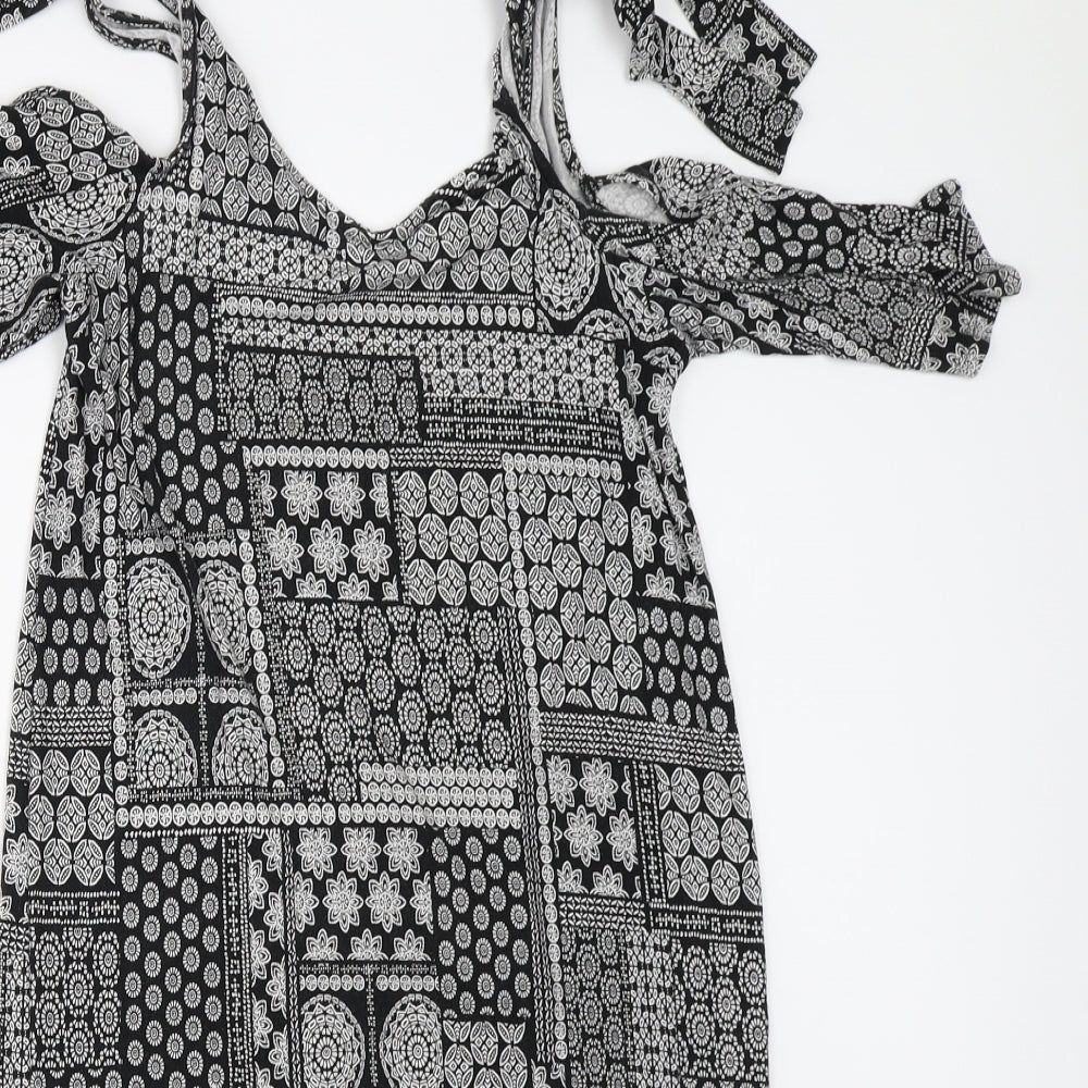 George Womens Black Geometric  Bodycon  Size 8