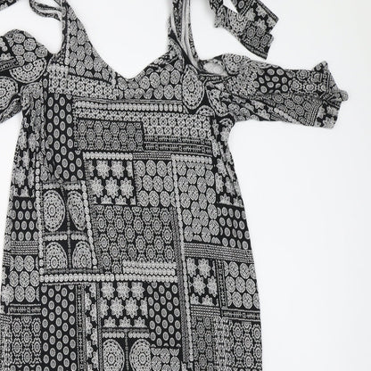 George Womens Black Geometric  Bodycon  Size 8