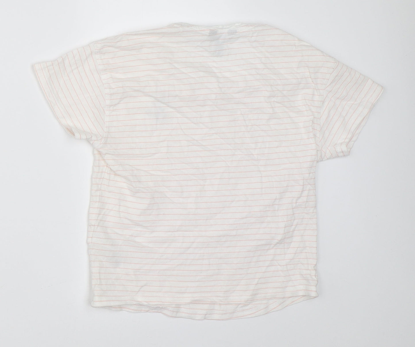 New Look Girls White Striped  Basic T-Shirt Size 10-11 Years