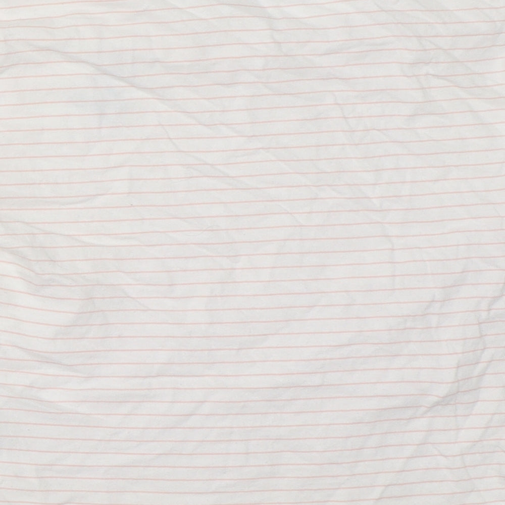 New Look Girls White Striped  Basic T-Shirt Size 10-11 Years