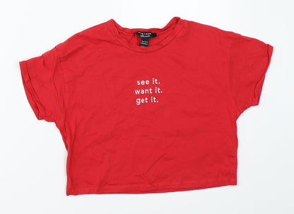 New Look Girls Red   Cropped T-Shirt Size 10-11 Years