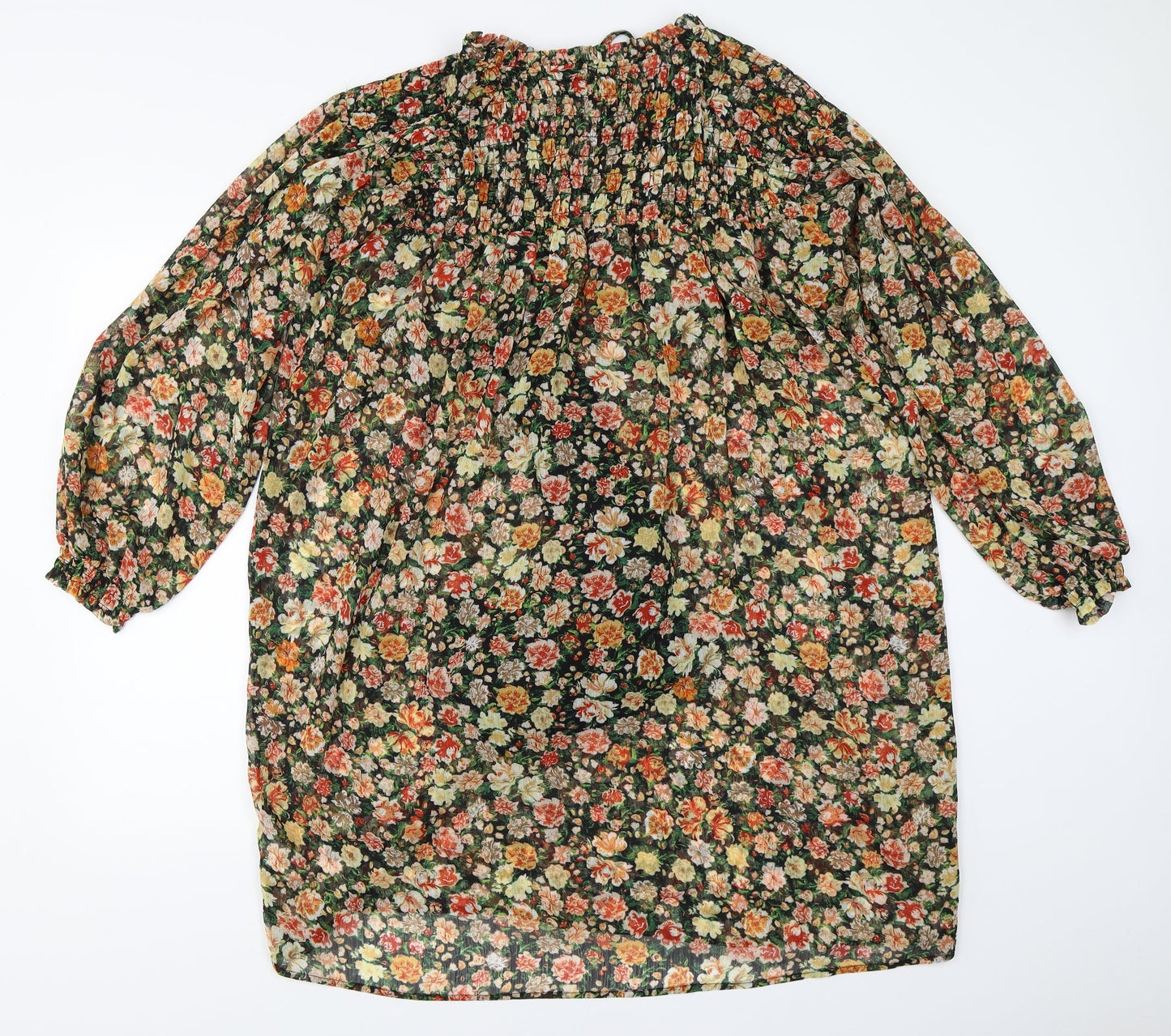 Nutmeg Womens Black Floral  Shift  Size 12