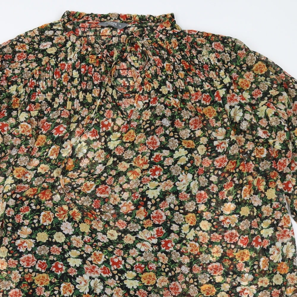 Nutmeg Womens Black Floral  Shift  Size 12