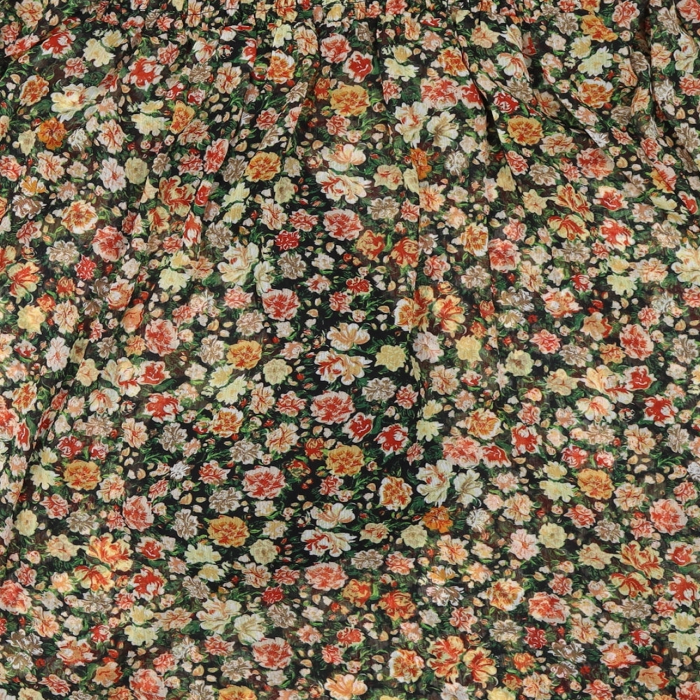 Nutmeg Womens Black Floral  Shift  Size 12