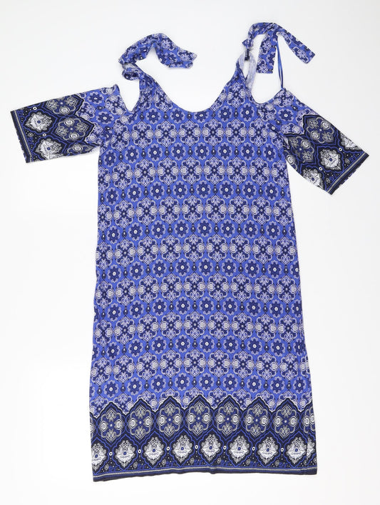 George Womens Blue Geometric  Shift  Size 8