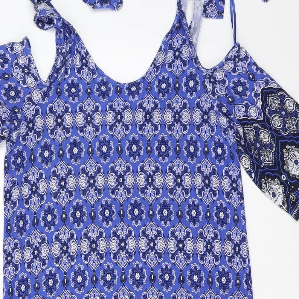 George Womens Blue Geometric  Shift  Size 8